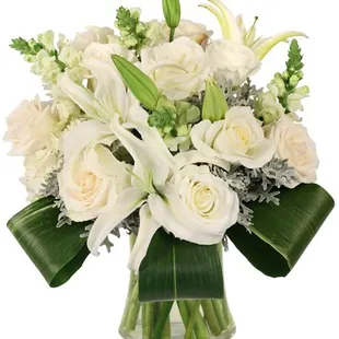 Expected this bouquet with white roses