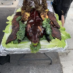 Whole hog feast ....