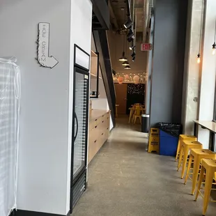 Seating area to the rear of the store