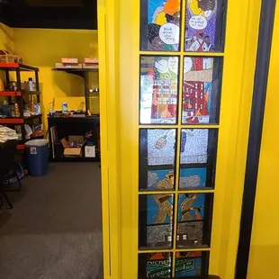 Beautiful hand-painted artwork on the windows