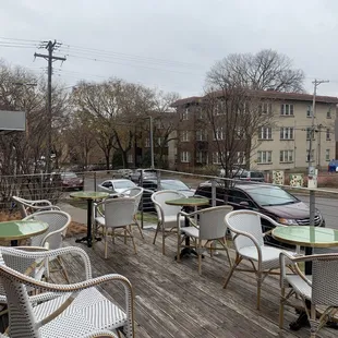 Half of the patio (November).