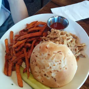 Pork it over with sweet potato fries