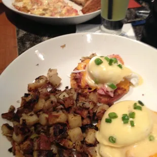 Ham and cheese egg Benedict and custom made omelette. Delish :)