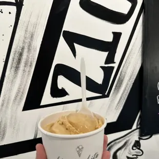 Dulce de leche ice cream at Black+White Modern Creamery
