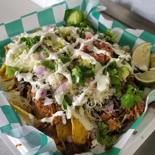 a plate of mexican food