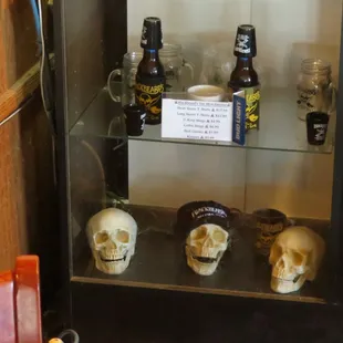 kulls and beer bottles