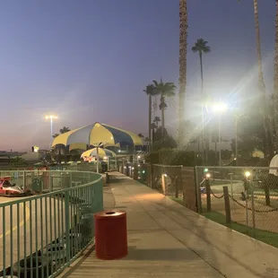 Pathway to race track and batting cages