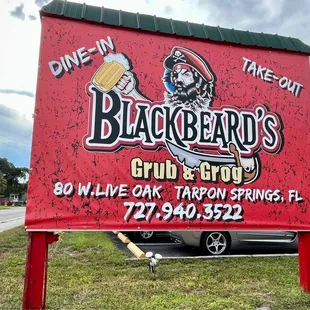a sign for a restaurant