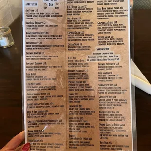 Food menu