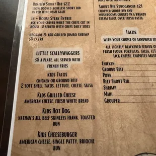 Blackbeard&apos;s Grub menu