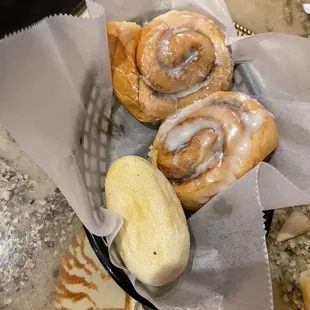 Bread and cinnamon rolls
