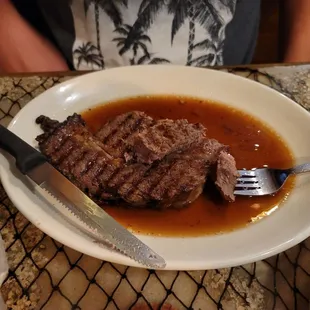 Prime rib. He said it was delicious. He now knows what he&apos;s been missing all this time... his words.