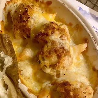 Stuffed shrimp au gratin