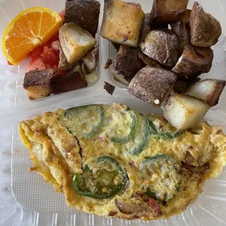 Smoked Bacon Green Chilies Omlete