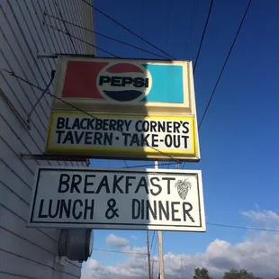 breakfast lunch and dinner sign