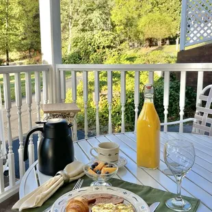 Breakfast served at your outside table