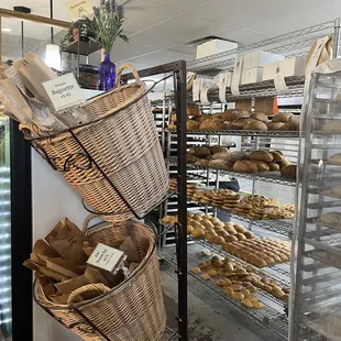 a display of baked goods
