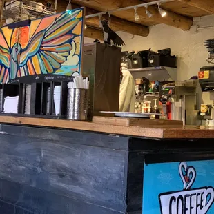 Artwork and coffee station