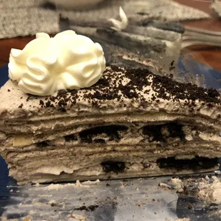 1 Piece Oreo Mille Crepe Cake $8