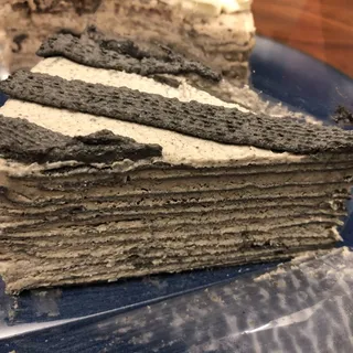 1 Piece Black Sesame Mille Crepe Cake