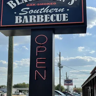 a sign for a barbecue restaurant