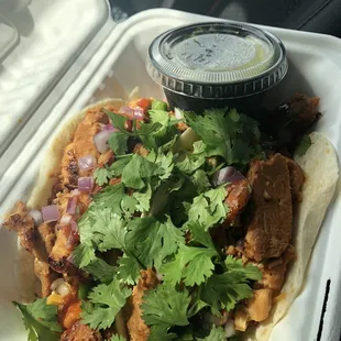 Korean chicken tacos