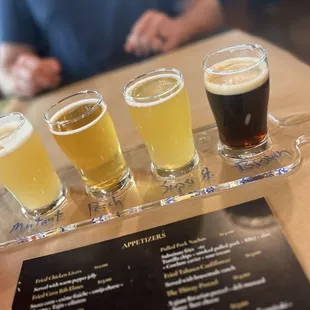 Beer flight from deadbeat brewing