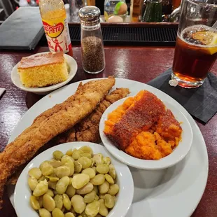 The whiting, carrot souffle, and lima beans are all exceptional.