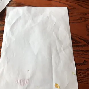 a piece of paper on a table