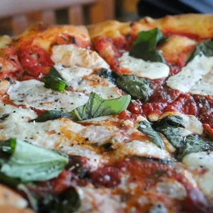 a closeup of a freshly made pizza