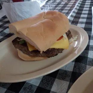 Half burger poboy