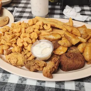 a plate of fried food
