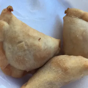 Crawfish pies, ate 2 before we thought to take a photo.