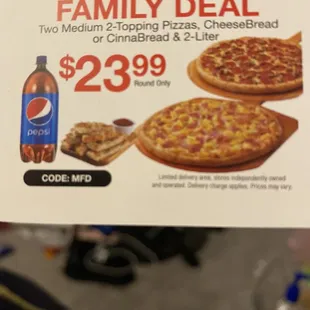 Here's the coupon this location won't honor. Won't do the CinnaBread. Honor your ads/coupons or don't send them out.