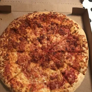 Old cheese pizza that taste like it was cooked and cooked again hours ago.