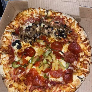 Half and half pizza