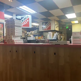 Peeking through the pickup window