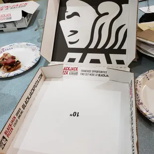 Empty pizza box