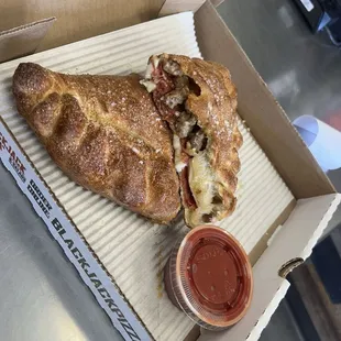 Cheese Calzone w/sausage and pepperoni