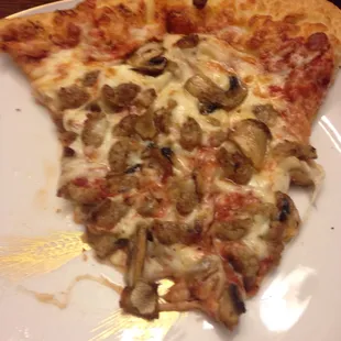 Sausage and mushroom pizza