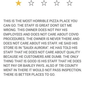 Review of Blackjack pizza.