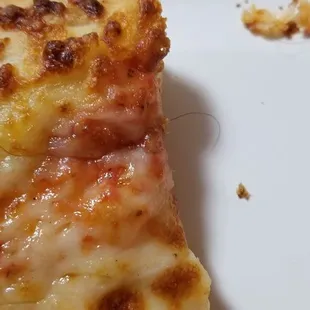 Hair sticking out of crust