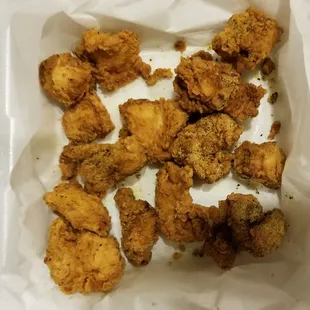 Always good food but first time issue, 12 boneless wings really small and way over cooked