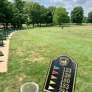 Yardage marker for colored flags on driving range. #UpCloseSavor XP