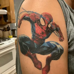 Spider-Man in the healing phase