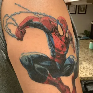 Spider-Man in the healing phase.