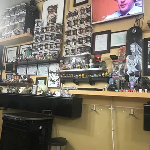 Great decor here in the tattoo parlor!