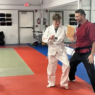 My son broke a board and got his white belt.