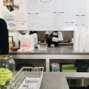 a man working at the counter
