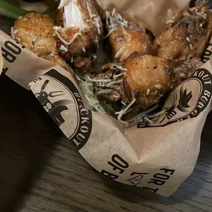 Garlic Parmesan wings are most excellent